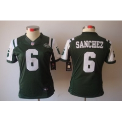 Women New York Jets #6 Sanchez Green Color[NIKE LIMITED Jersey]