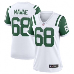 Women New York Jets 68 Kevin Mawae White Classic Alternate Stitched Jersey