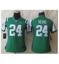 Women Nike New York Jets 24 Darrelle Revis green NFL Jersey