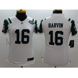 Women's Nike New York Jets #16 Percy Harvin White Stitched NFL Limited Jersey