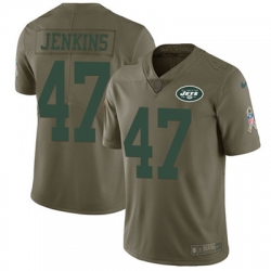 Youth Nike Jets #47 Jordan Jenkins Olive Stitched NFL Limited 2017 Salute to Service Jersey Youth Nike Jets #47 Jordan Jenkins Olive Stitched NFL Limited 2017 Salute to Service Jersey