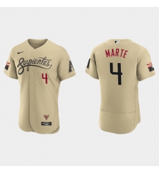 Arizona Diamondbacks 4 Ketel Marte Men Nike 2021 City Connect Authentic MLB Jersey Gold