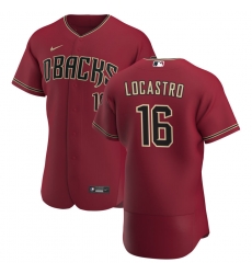 Men Arizona Diamondbacks 16 Tim Locastro Men Nike Crimson Flex Base Alternate Team MLB Jersey