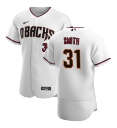 Men Arizona Diamondbacks 31 Caleb Smith Men Nike White Crimson Flex Base Home Team MLB Jersey