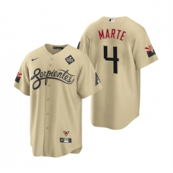 Men Arizona Diamondbacks 4 Ketel Marte Gold 2023 World Series City Connect Cool Base Stitched Baseball Jersey