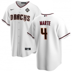 Men Arizona Diamondbacks 4 Ketel Marte White 2023 World Series Cool Base Stitched Jersey