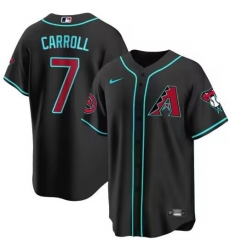 Men Arizona Diamondbacks 7 Corbin Carroll 2023 24 Black Cool Base Stitched Baseball Jersey