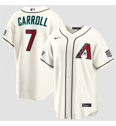 Men Arizona Diamondbacks 7 Corbin Carroll Cream 2026 All Star Game USA 250 Patch Stitched Baseball Jersey Men Arizona Diamondbacks 7 Corbin Carroll Cream 2026 All Star Game USA 250 Patch Stitched Baseball Jersey