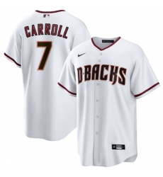 Men Arizona Diamondbacks 7 Corbin Carroll White Cool Base Stitched Baseball Jersey