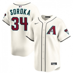 Men Arizona Diamondbacks Nike Home Limited Jersey Cream Soroka Michael 34