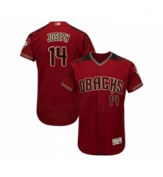 Mens Arizona Diamondbacks 14 Caleb Joseph Red Alternate Authentic Collection Flex Base Baseball Jersey