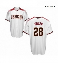 Mens Arizona Diamondbacks 28 Steven Souza Replica White Home Cool Base Baseball Jersey 