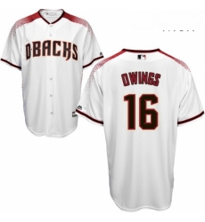 Mens Majestic Arizona Diamondbacks 16 Chris Owings Authentic White Home Cool Base MLB Jersey