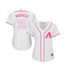 Womens Arizona Diamondbacks 35 Matt Andriese Replica White Fashion Baseball Jersey 