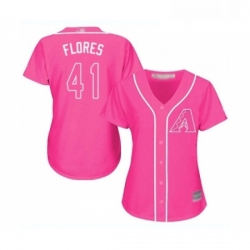 Womens Arizona Diamondbacks 41 Wilmer Flores Replica White Fashion Baseball Jersey 