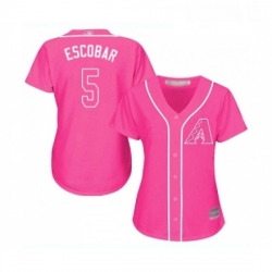 Womens Arizona Diamondbacks 5 Eduardo Escobar Replica Pink Fashion Baseball Jersey 