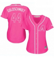 Womens Majestic Arizona Diamondbacks 44 Paul Goldschmidt Replica Pink Fashion MLB Jersey