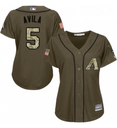 Womens Majestic Arizona Diamondbacks 5 Alex Avila Authentic Green Salute to Service MLB Jersey 