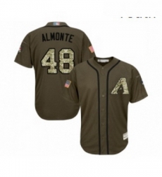 Youth Arizona Diamondbacks 48 Abraham Almonte Authentic Green Salute to Service Baseball Jersey 