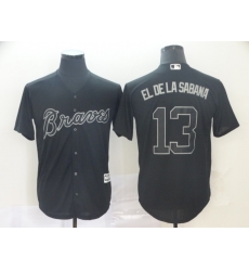 Braves 13 Ronald Acuna Jr El De La Sabana Black 2019 Players 27 Weekend Player Jersey