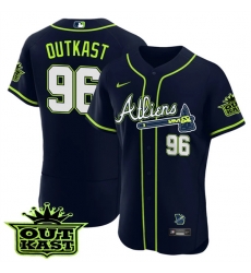 MEN 27S ATLANTA BRAVES ATLIENS 96 OutKast FLEX BASE JERSEY   ALL STITCHED