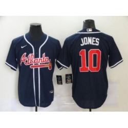 MLB Braves 10 Chipper Jones Navy Cool Base Men Jersey