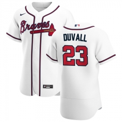 Men Atlanta Braves 23 Adam Duvall Men Nike White Home 2020 Flex Base Player MLB Jersey