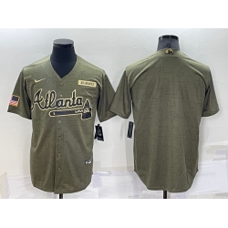 Men Atlanta Braves Blank Camo Salute To Service Cool Base Stitched Jersey