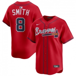 Men Atlanta Braves Nike Alternate Limited Jersey Red Smith Dominic 8