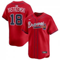 Men Atlanta Braves Nike Alternate Limited Jersey Red Yastrzemski Mike 18