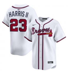 Men Atlanta Braves Nike Alternate Limited Jersey White Harris II Michael 23