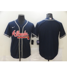 Men Atlanta Braves Nike Navy Blue Blank Jersey II