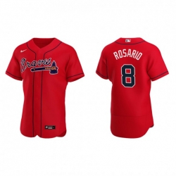 Men Nike Atlanta Braves 8 Eddie Rosario Red Alternate Stitched Baseball Jersey