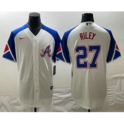 Men's Atlanta Braves #27 Austin Riley White 2023 City Connect Cool Base Stitched Jersey