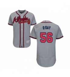 Mens Atlanta Braves 56 Darren O Day Grey Road Flex Base Authentic Collection Baseball Jersey