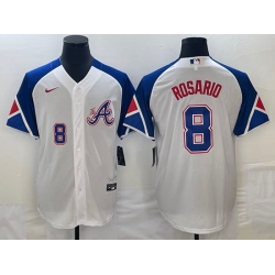 Men's Atlanta Braves #8 Eddie Rosario Number White 2023 City Connect Cool Base Stitched Jersey1