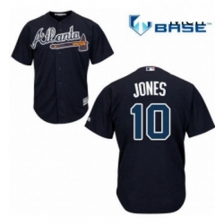 Mens Majestic Atlanta Braves 10 Chipper Jones Replica Blue Alternate Road Cool Base MLB Jersey