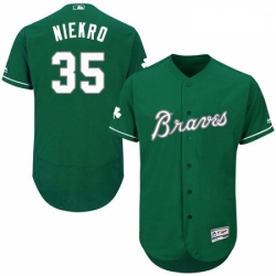 Mens Majestic Atlanta Braves 35 Phil Niekro Green Celtic Flexbase Authentic Collection MLB Jersey