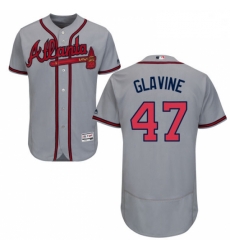 Mens Majestic Atlanta Braves 47 Tom Glavine Grey Road Flex Base Authentic Collection MLB Jersey