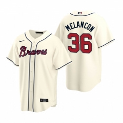 Mens Nike Atlanta Braves 36 Mark Melancon Cream Alternate Stitched Baseball Jersey