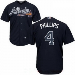 Men's Nike Atlanta Braves #4 Brandon Phillips Navy Cool Base Jersey