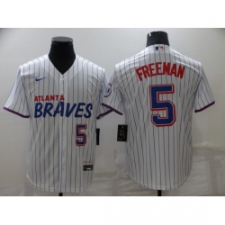 Men's Nike Atlanta Braves #5 Freddie Freeman White City Player Jersey