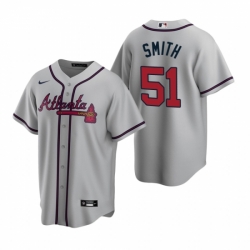 Mens Nike Atlanta Braves 51 Will Smith Gray Road Stitched Baseball Jersey