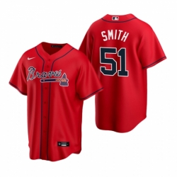 Mens Nike Atlanta Braves 51 Will Smith Red Alternate Stitched Baseball Jersey