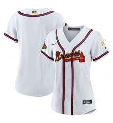 Women Atlanta Braves Blank White Cool Base Stitched Jersey