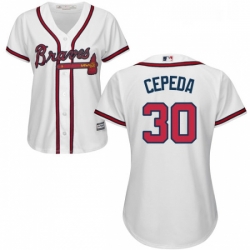 Womens Majestic Atlanta Braves 30 Orlando Cepeda Authentic White Home Cool Base MLB Jersey