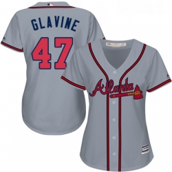 Womens Majestic Atlanta Braves 47 Tom Glavine Replica Grey Road Cool Base MLB Jersey