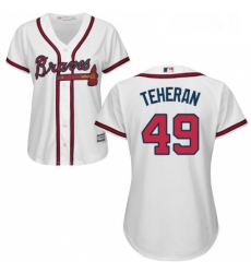 Womens Majestic Atlanta Braves 49 Julio Teheran Authentic White Home Cool Base MLB Jersey