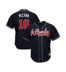 Youth Atlanta Braves 16 Brian McCann Replica Blue Alternate Road Cool Base Baseball Jersey 