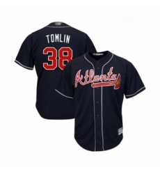 Youth Atlanta Braves 38 Josh Tomlin Replica Blue Alternate Road Cool Base Baseball Jersey 